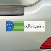 Bellinghamのワシントン州のバンパーステッカーの旗 バンパーステッカー (車上)