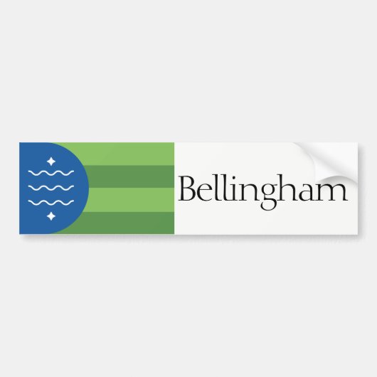 Bellinghamのワシントン州のバンパーステッカーの旗 バンパーステッカー (正面)