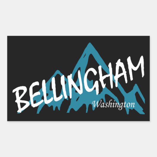 Bellingham Washington Mountains 長方形シール (正面)