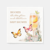 Bellini Butterfly Baby Showerへようこそ スタンダードカクテルナプキン (正面)