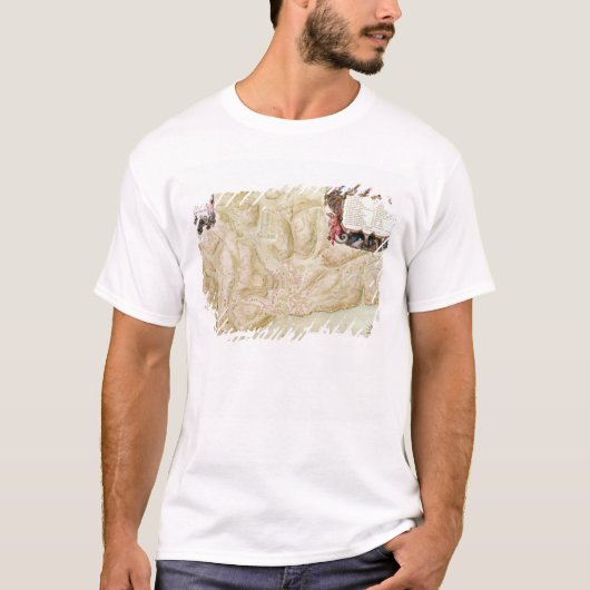 Bellisleの町そして砦の地図 Tシャツ (正面)