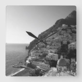 Bellissima Positano 1 - BW スクエア壁時計 (正面)