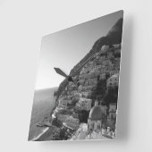 Bellissima Positano 1 - BW スクエア壁時計 (傾斜)