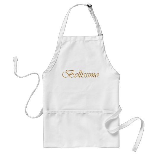 bellissimo。 金勾配のテキスト スタンダードエプロン (正面)