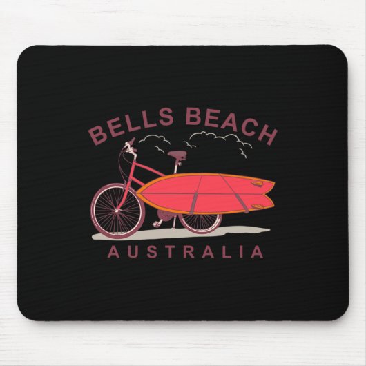 Bells Beach Australia Surfboard Bike Surfer  マウスパッド (正面)