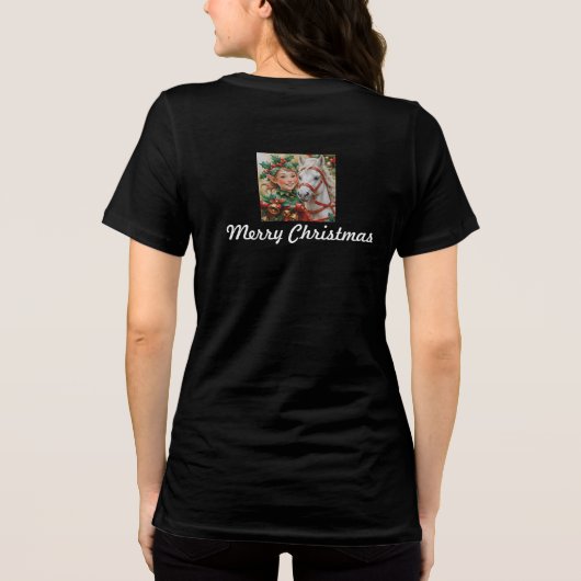 Bells Holly and Horse Christmas Elf トライブレンドTシャツ (裏面)