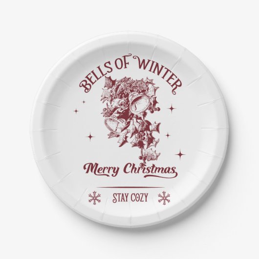 Bells of Winter Vintage Christmas ペーパープレート (正面)