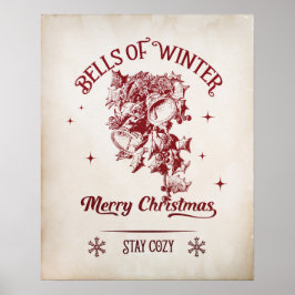 Bells of Winter Vintage Christmas ポスター