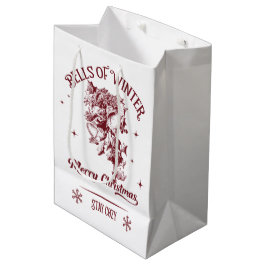 Bells of Winter Vintage Christmas ミディアムペーパーバッグ