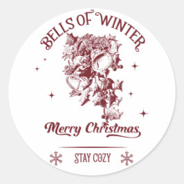 Bells of Winter Vintage Christmas ラウンドシール