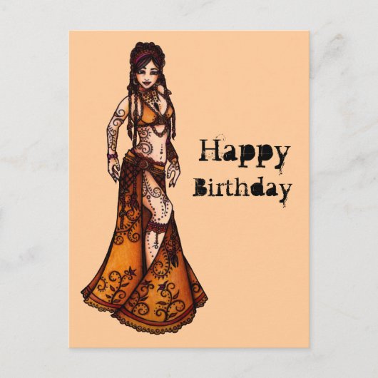 Belly Dancer Birthday Cards ポストカード (正面)