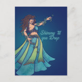 Belly Dancer Ruby Teal Art  ポストカード (正面)