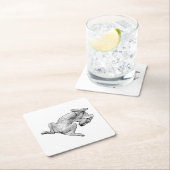 Belly-Up Bliss – Artistic Dog Coaster スクエアペーパーコースター (インサイチュ)