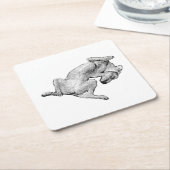 Belly-Up Bliss – Artistic Dog Coaster スクエアペーパーコースター (アングル)
