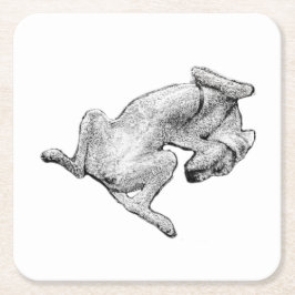 Belly-Up Bliss – Artistic Dog Coaster スクエアペーパーコースター