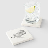 Belly-Up Bliss – Artistic Dog Coaster ストーンコースター (横)