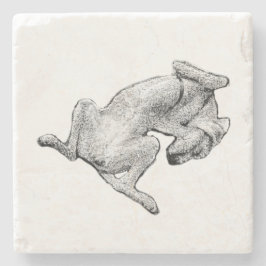 Belly-Up Bliss – Artistic Dog Coaster ストーンコースター