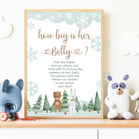 Belly Winter Snowflake 森のポスター どれくらい大きいの？ ポスター
