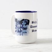 Bellydanceのダンサーの醸造物のキャラクターのイラストレーションのマグ ツートーンマグカップ (正面左)