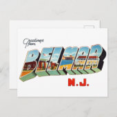 Belmar New Jerseyからの挨拶 ポストカード (正面/裏面)