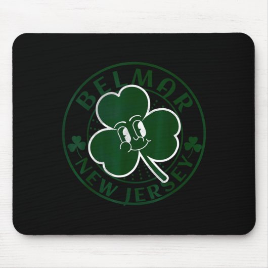 Belmar New Jersey Irish Shamrock Nj Retro Souvenir マウスパッド (正面)