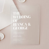 Belmont Vertical Typography Wedding アクリル招待状