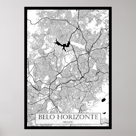 Belo Horizonte Brazil Map ポスター (正面)
