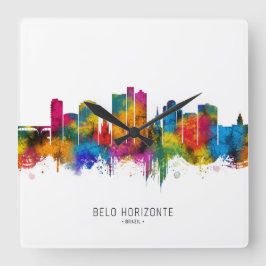 Belo Horizonte Brazil Skyline スクエア壁時計