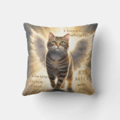 Beloved Cat Pet Sympathy Memorial Throw Pillow クッション (裏面)