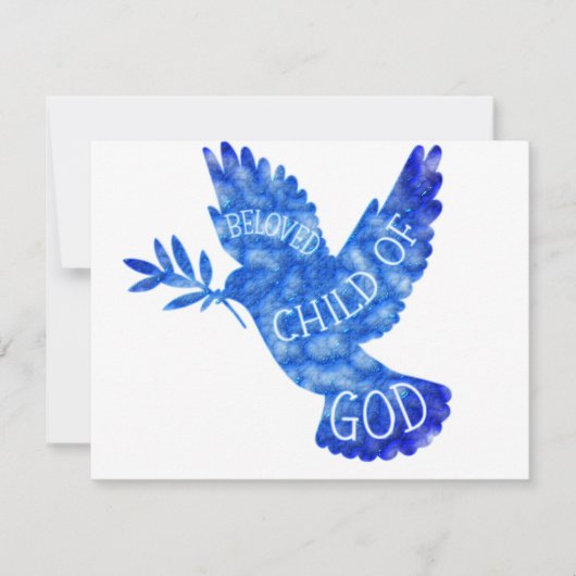 Beloved Child of God Dove Baby Design ノートカード (正面)