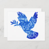 Beloved Child of God Dove Baby Design ノートカード (正面/裏面)