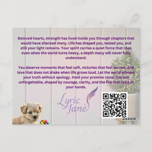 Beloved Hearts, Your Light Remains ポストカード (裏面)