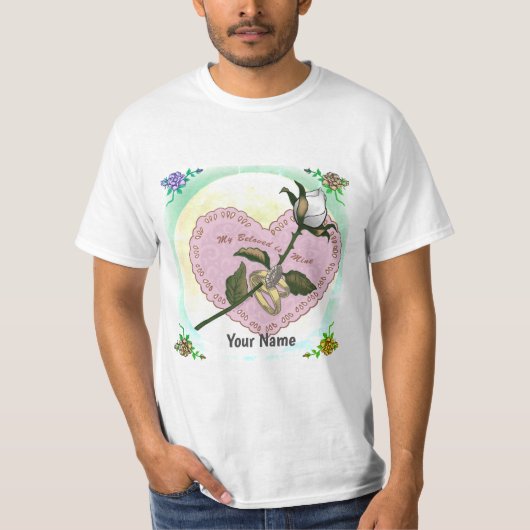 Beloved White Rose Heart  Tシャツ (正面)