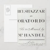 Belshazzarのスコアのカバーby Handel ポストカード (正面/裏面)