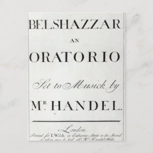 Belshazzarのスコアのカバーby Handel ポストカード