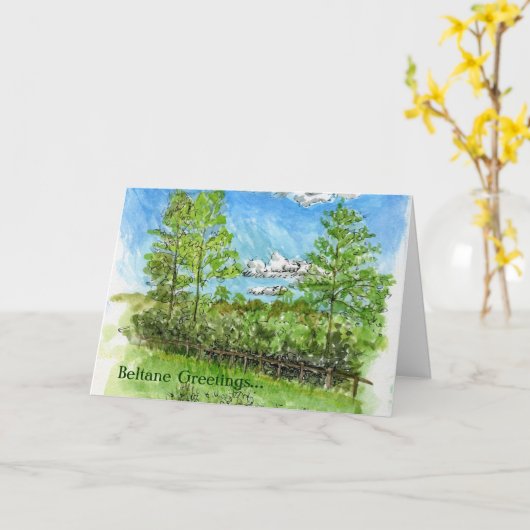 "Beltane挨拶" カード (黄色い花)