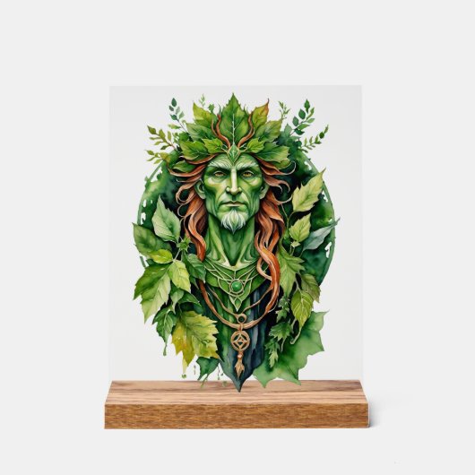 Beltane Celtic Greenman Forest God Sabbat Altar アクリルサイン (正面)