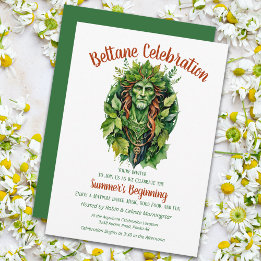 Beltane Celtic Greenman Forest God Sabbat Party 招待状