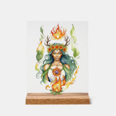 Beltane Fire Summer Goddess Floral Sabbat Altar アクリルサイン (正面)