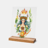 Beltane Fire Summer Goddess Floral Sabbat Altar アクリルサイン (傾斜)