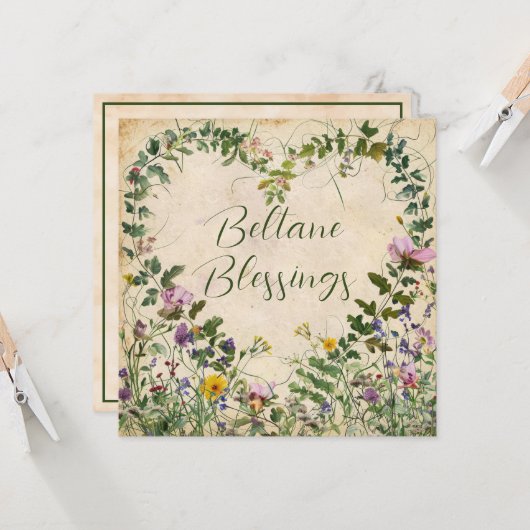 Beltane Holiday Greeting カード (正面/裏面インサイチュ)