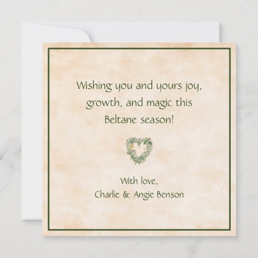 Beltane Holiday Greeting カード (裏面)