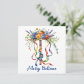 Beltane Maypole Floral Summer Begins Sabbat シーズンカード (スタンド正面)