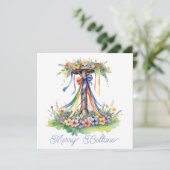 Beltane Maypole Floral Summer Begins Sabbat シーズンカード (スタンド正面)