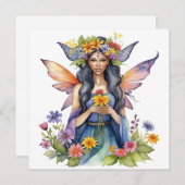 Beltane Summer Fairy Floral Wicca Sabbat  シーズンカード (正面/裏面)