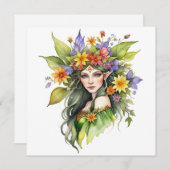 Beltane Summer Fairy Floral Wicca Sabbat  シーズンカード (正面/裏面)