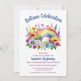 Beltane Summer Floral Rainbow Sabbat Party 招待状