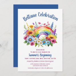 Beltane Summer Floral Rainbow Sabbat Party 招待状