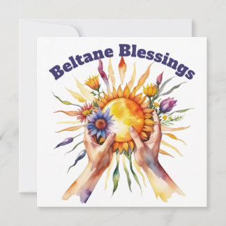 Beltane Summer Floral Sun Sabbat Blessings シーズンカード