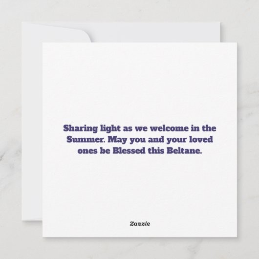 Beltane Summer Floral Sun Sabbat Blessings シーズンカード (裏面)